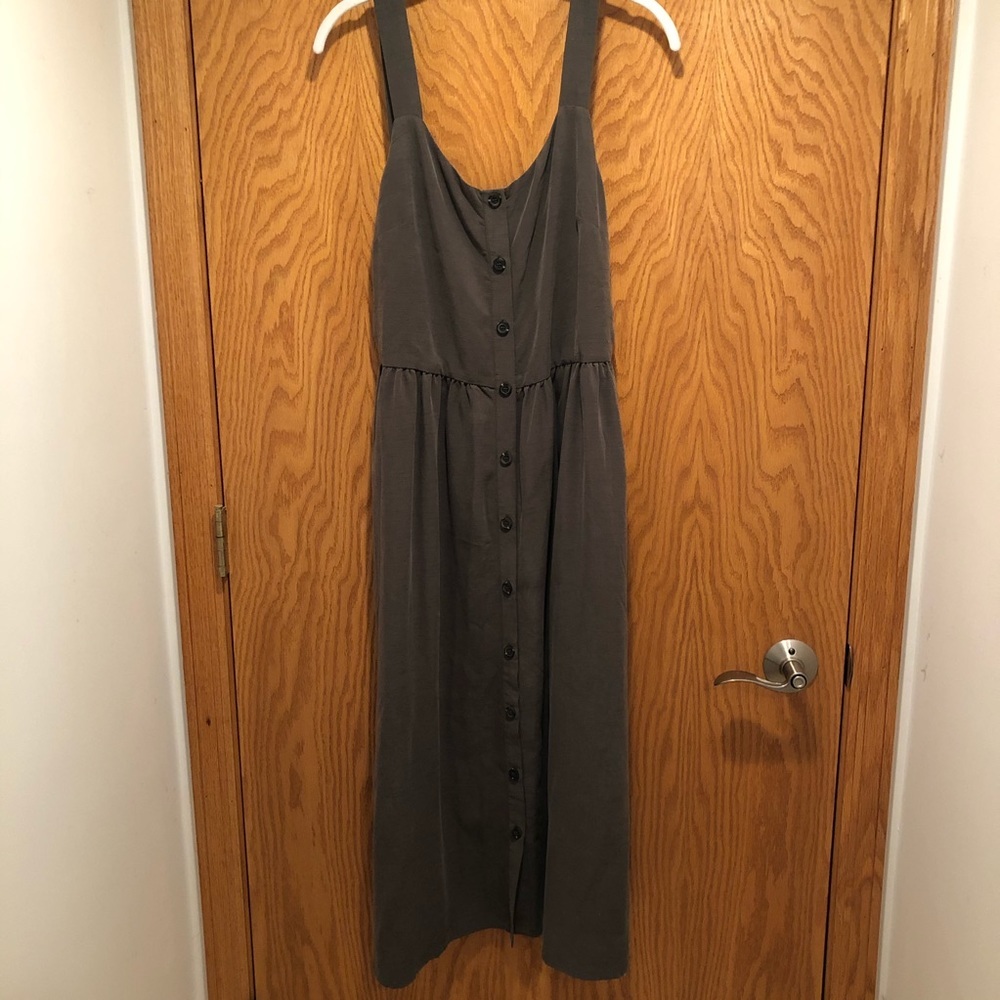 Nicole Miller Size 10 Olive Green Sleeveless Dress